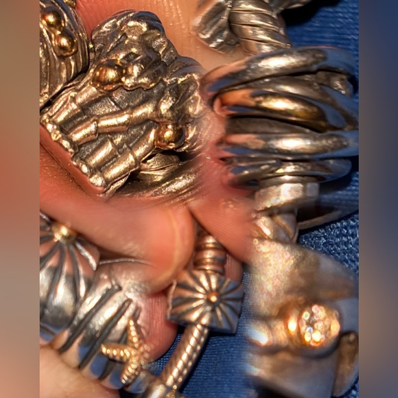 Pandora 14k Gold Sterling Bracelet & 20pc 14k Gold Sterling Pandora Charms Lot - Picture 5 of 16